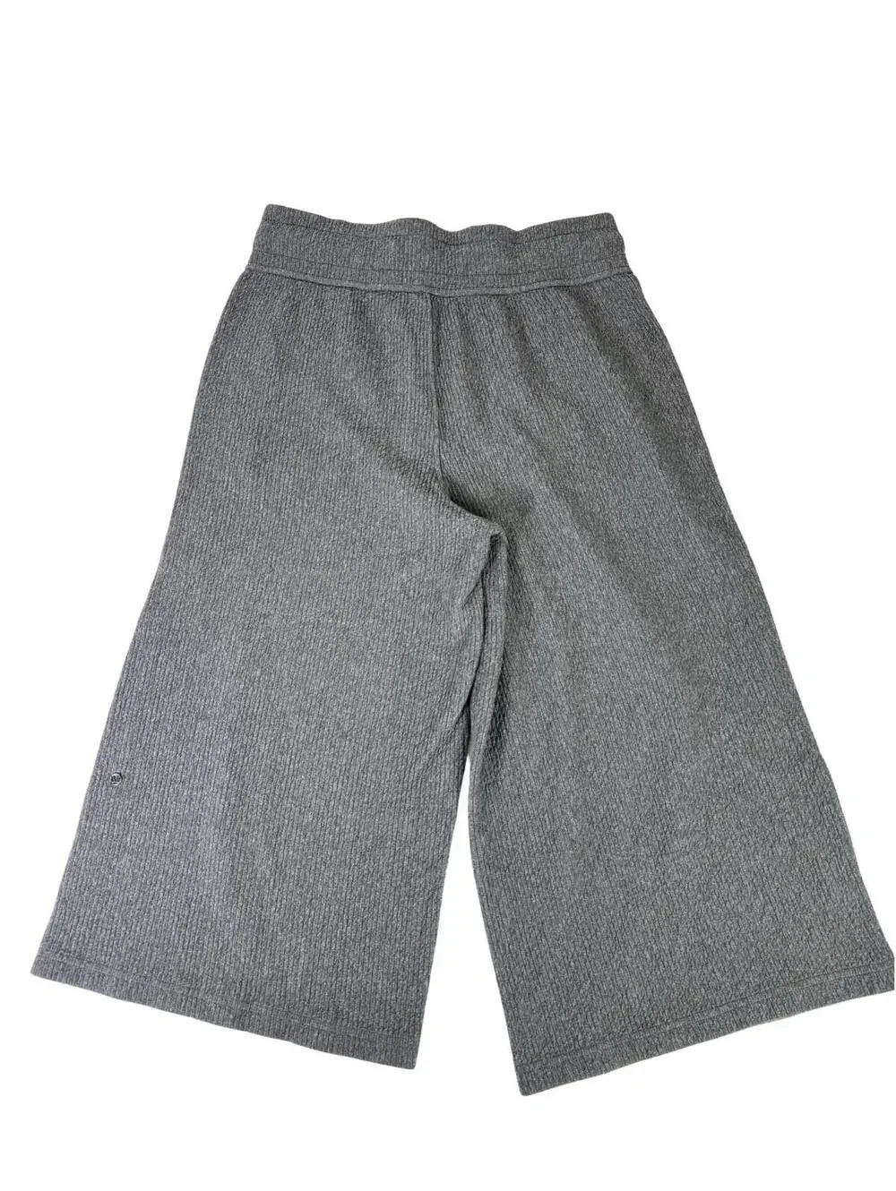 Lululemon Wide Leg Crop Lounge Pants Gray Ribbed Size 8